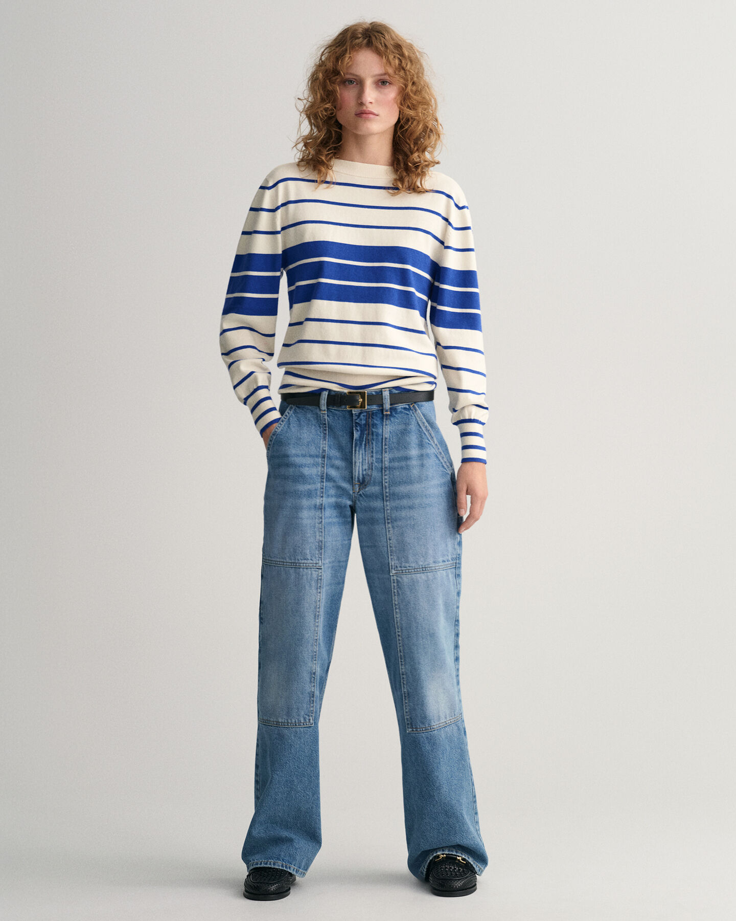 Cargo Jeans mit weitem Bein