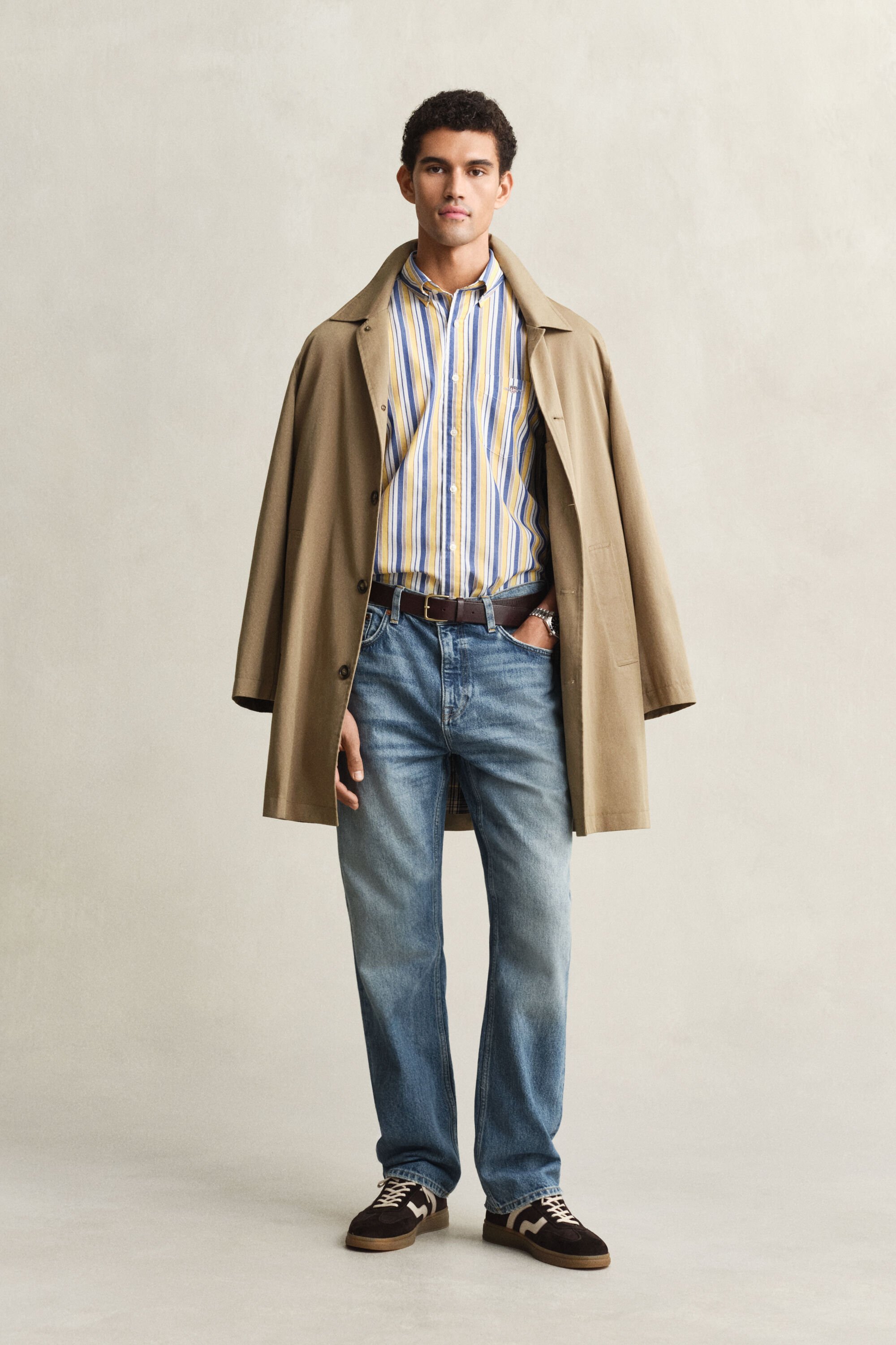 Regular Fit Popeline Bluse mit Streifen