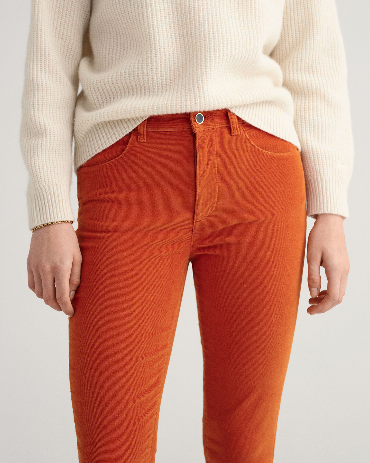 Farla Slim Fit Verk&uuml;rzte Cord-Jeans