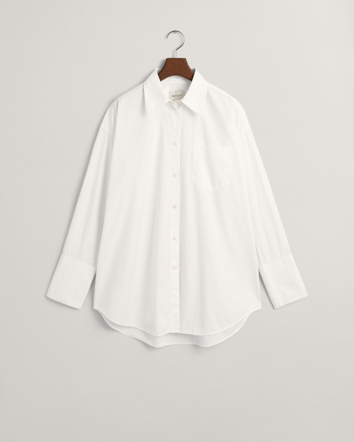 Oversized Fit Popeline Bluse mit breiten Manschetten