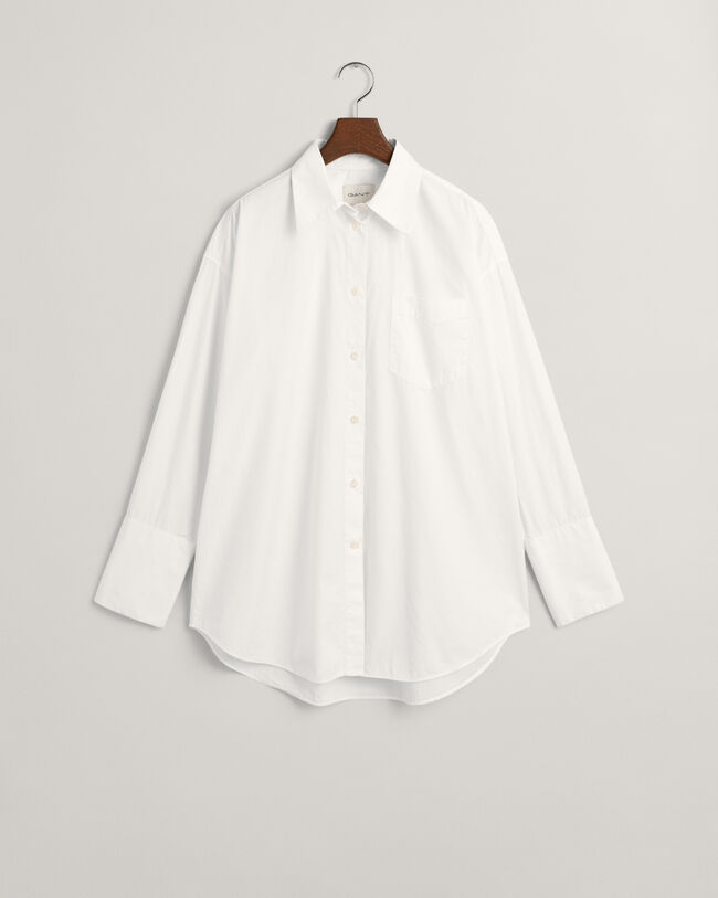 Oversized Fit Popeline Bluse mit breiten Manschetten