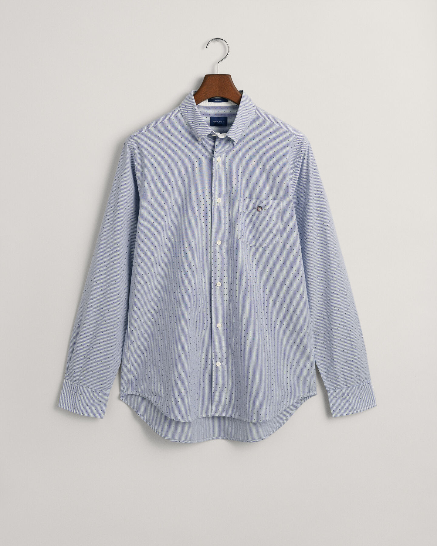 Regular Fit Banker Hemd mit Punktemuster