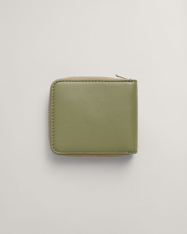 Leder-Geldbörse mit Reißverschluss