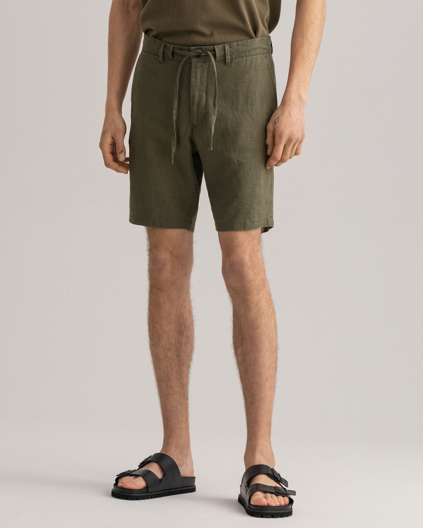 Relaxed Fit Leinen Shorts mit Kordelzug