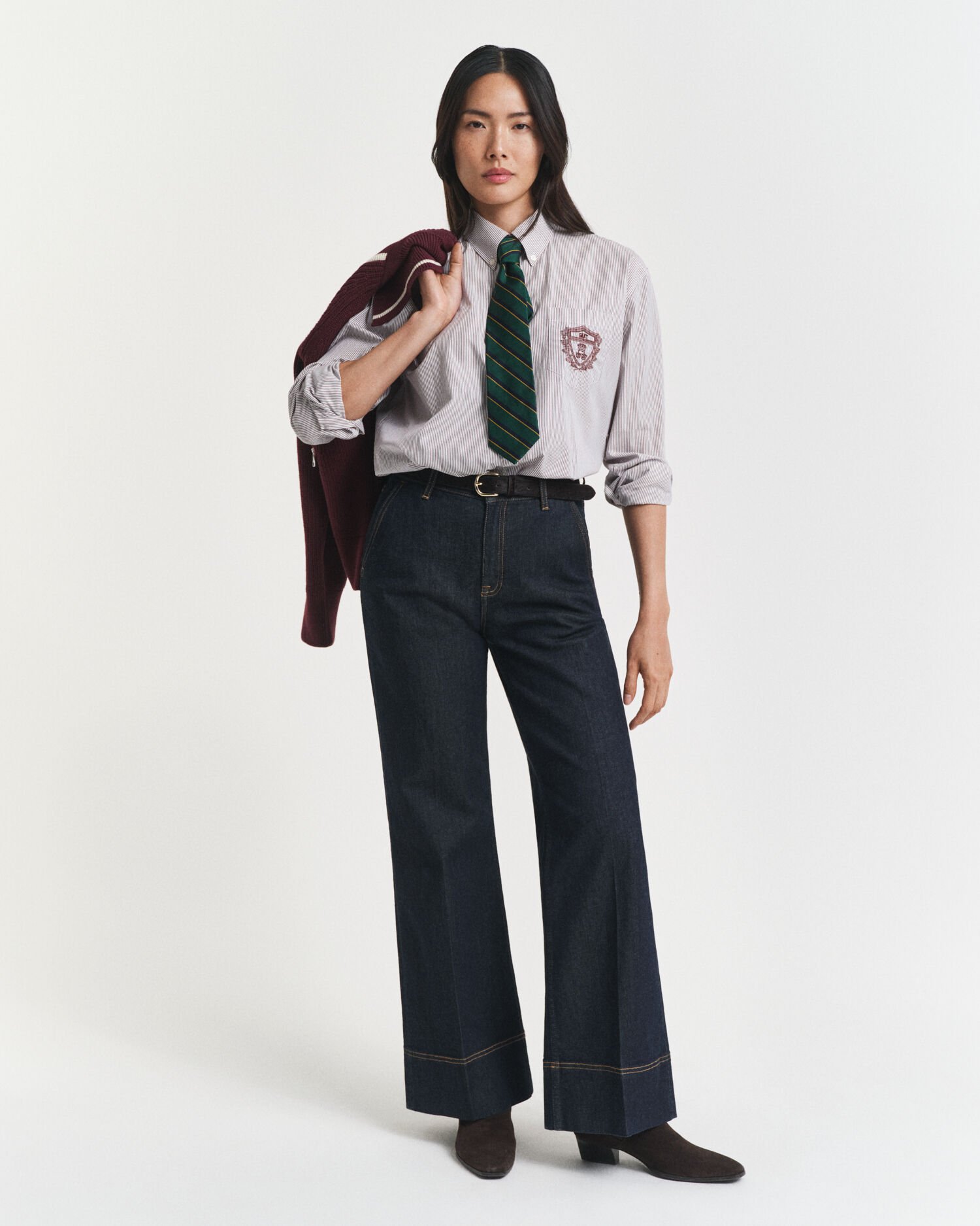 Tailored Jeans mit weitem Schlag