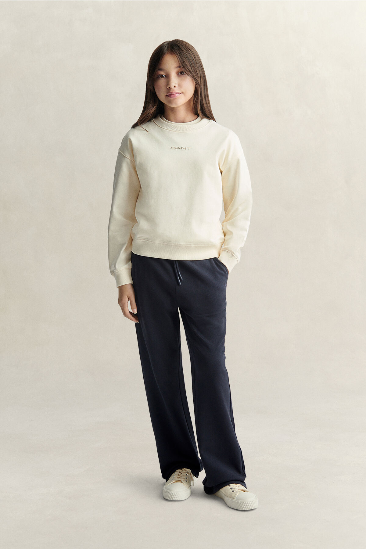 Teen Girls Oversized Sweatshirt — CREAM