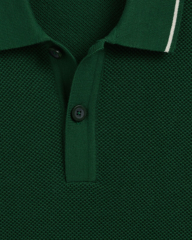 Piqu&eacute; Poloshirt mit Strukturdesign