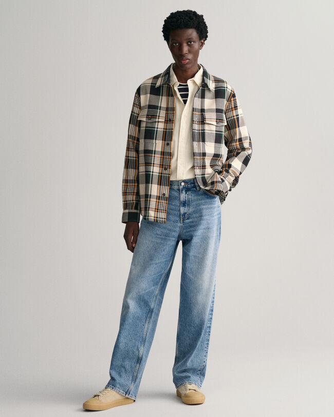 Hemdjacke aus schwerem Twill mit Karomuster