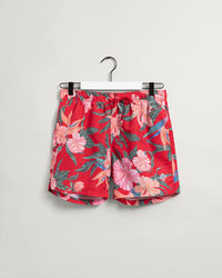 Classic Fit Badeshorts mit tropischem Print