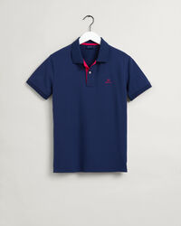 Piqué Rugger Poloshirt mit Kontrastkragen
