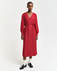 Hemdblusenkleid mit Satinstreifen