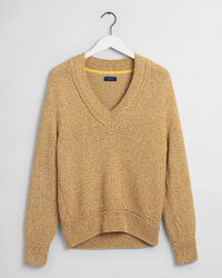 Twisted Color V-Neck Pullover