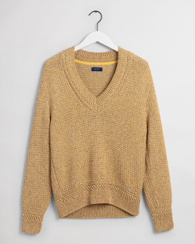 Twisted Color V-Neck Pullover