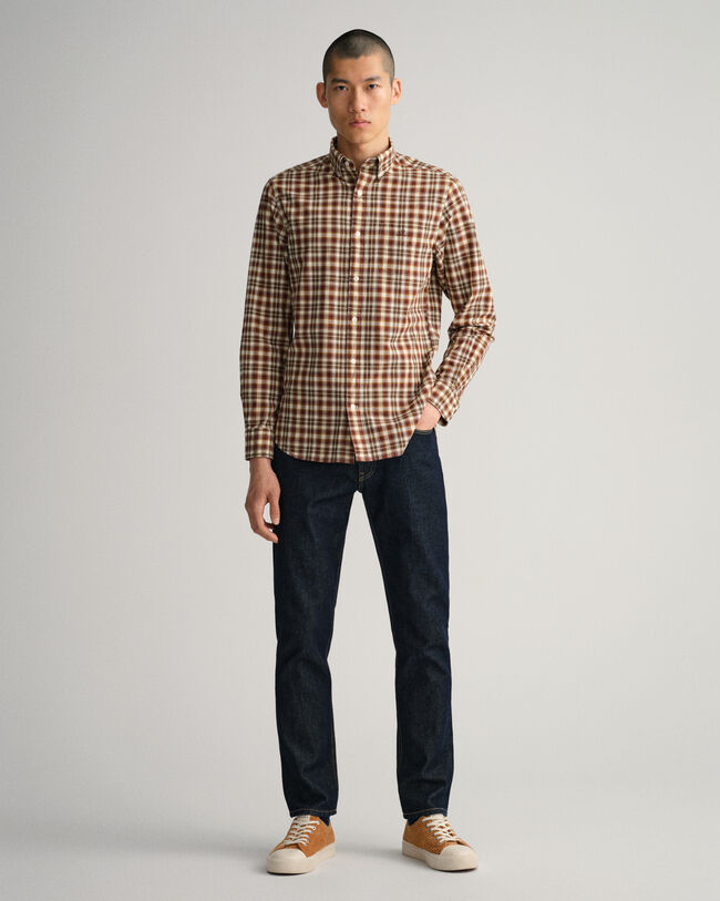 Regular Fit Broadcloth Hemd mit Tartan-Muster