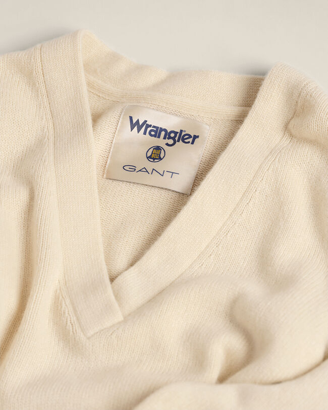Wrangler x GANT Varsity V-Neck Pullover mit Kaschmiranteil
