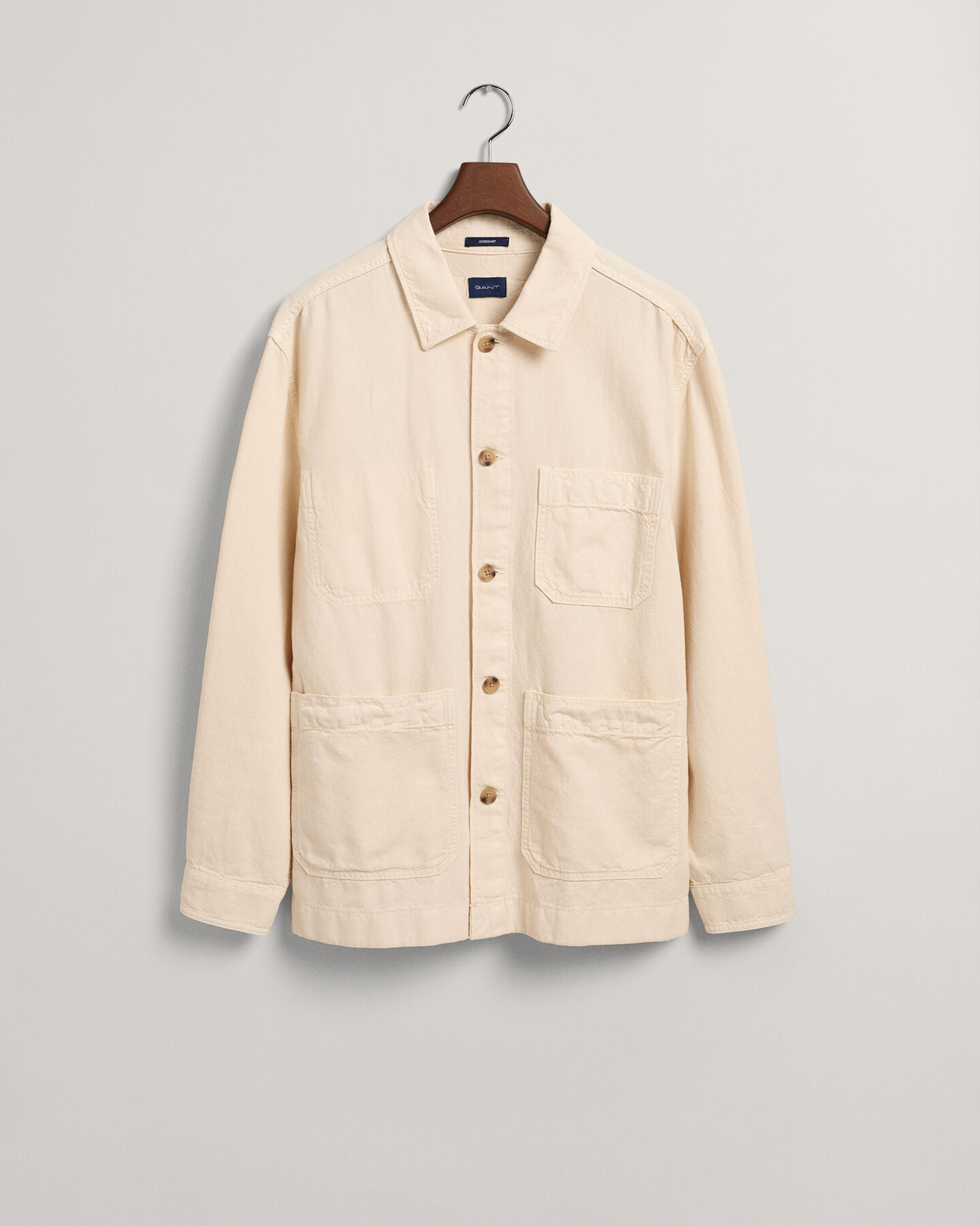 St&uuml;ckgef&auml;rbte Baumwoll Leinen Hemdjacke