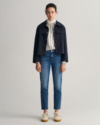 Regular Fit Rope Bluse aus Baumwoll-Voile