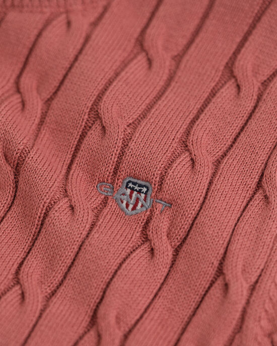 Teen Girls Zopfstrick Kurzarmpullover aus Stretch-Baumwolle