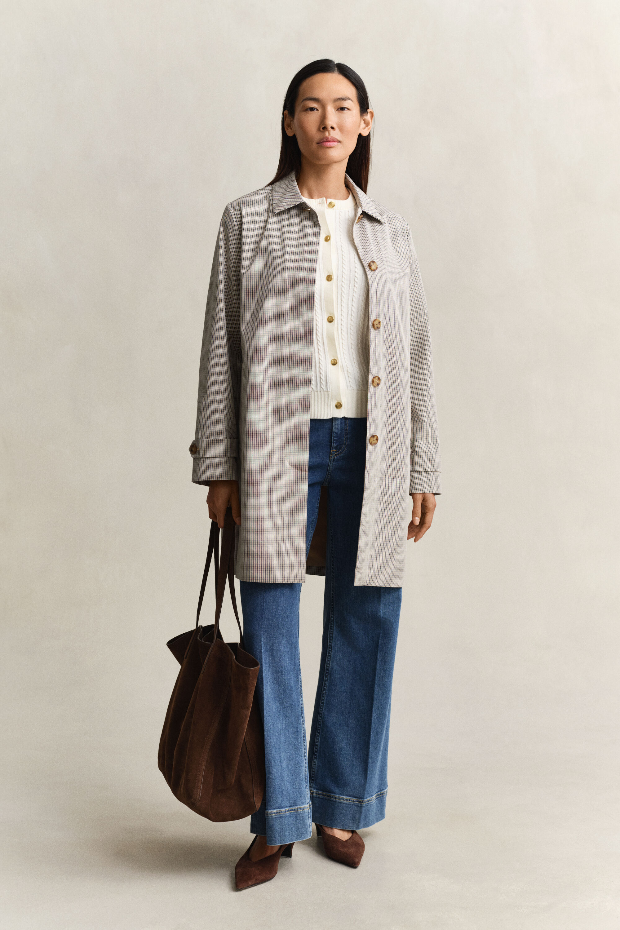 Zopfstrick Strickjacke aus Baumwolle