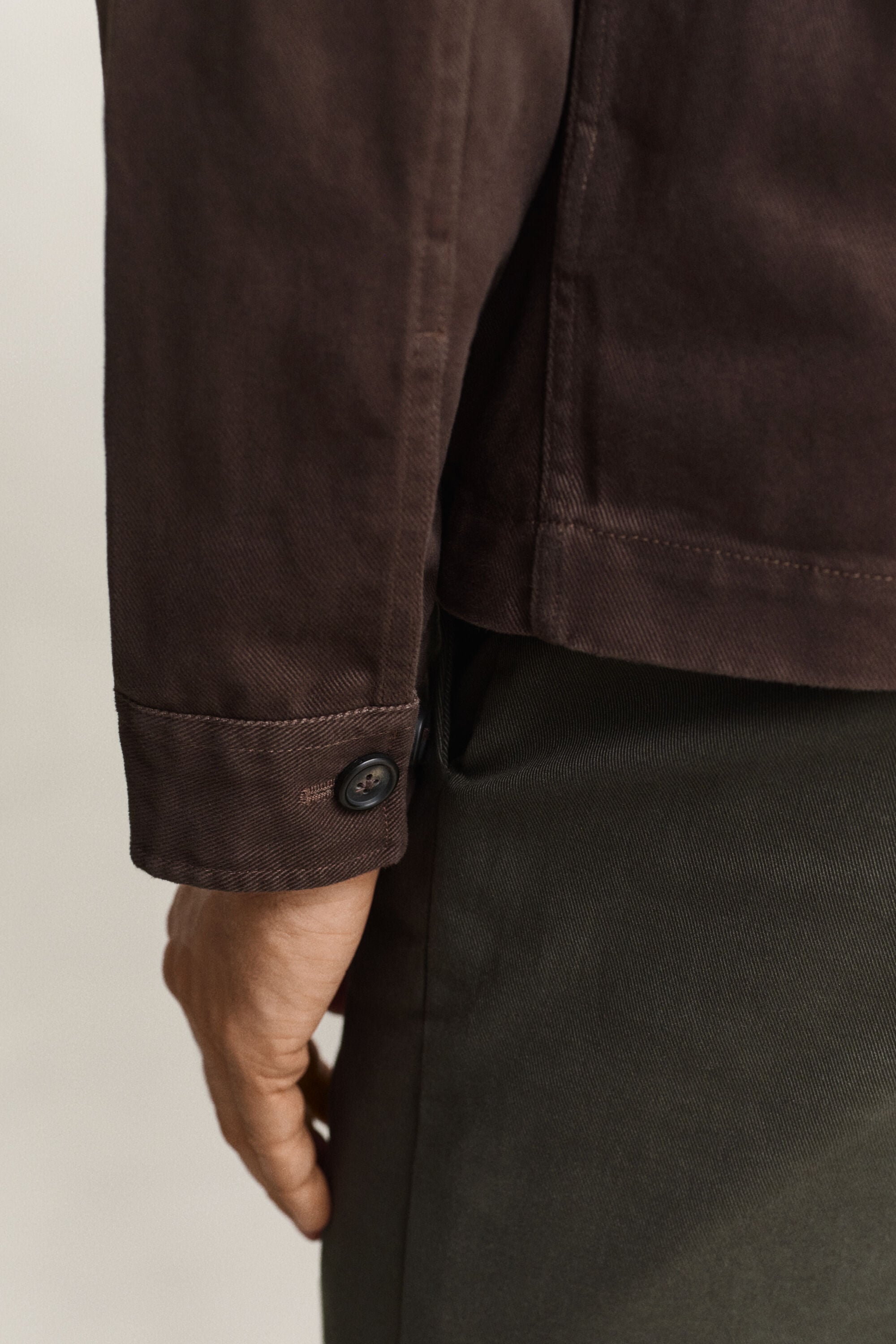 Hemdjacke aus gebürstetem Twill