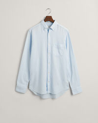 Regular Fit Baumwoll Leinen Hemd mit Struktur