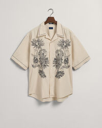 Oversized Kurzarmhemd mit Stickerei