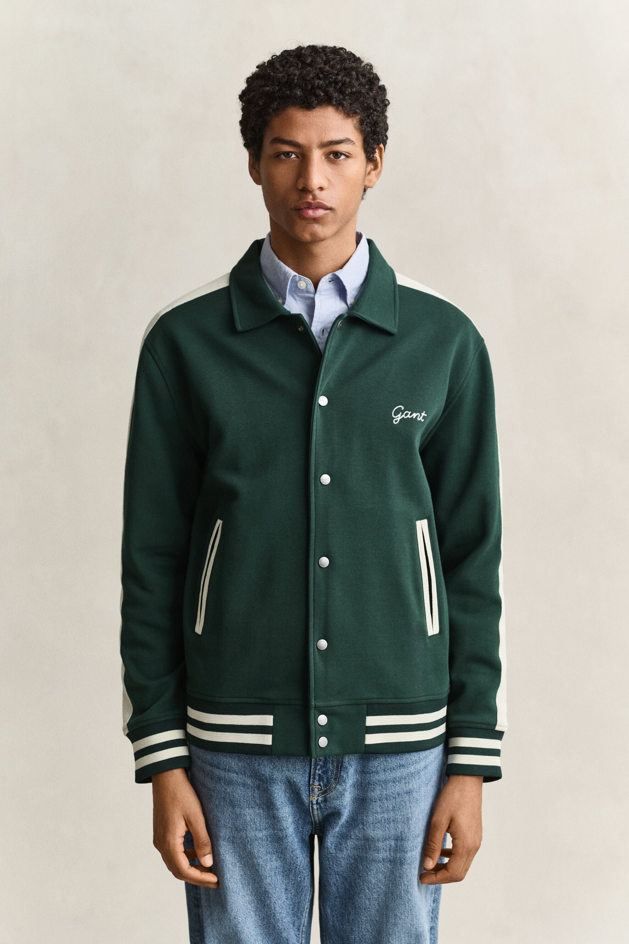 Interlock Jacke mit Knopfleiste