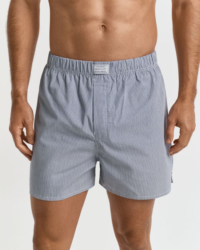 2er-Pack Boxershorts Gestreift & Einfarbig