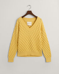 Strukturstrick V-Neck Pullover