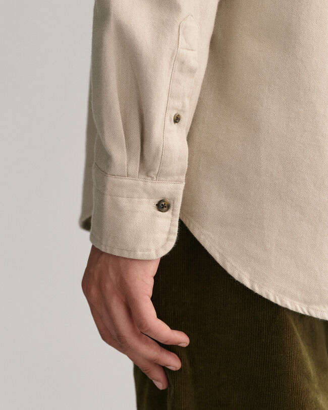 Regular Fit Flanellhemd mit Fischgr&auml;tmuster