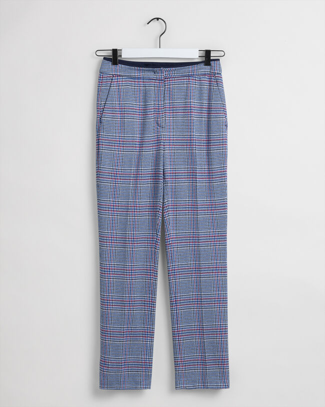 Jersey Zigarettenhose mit Karomuster