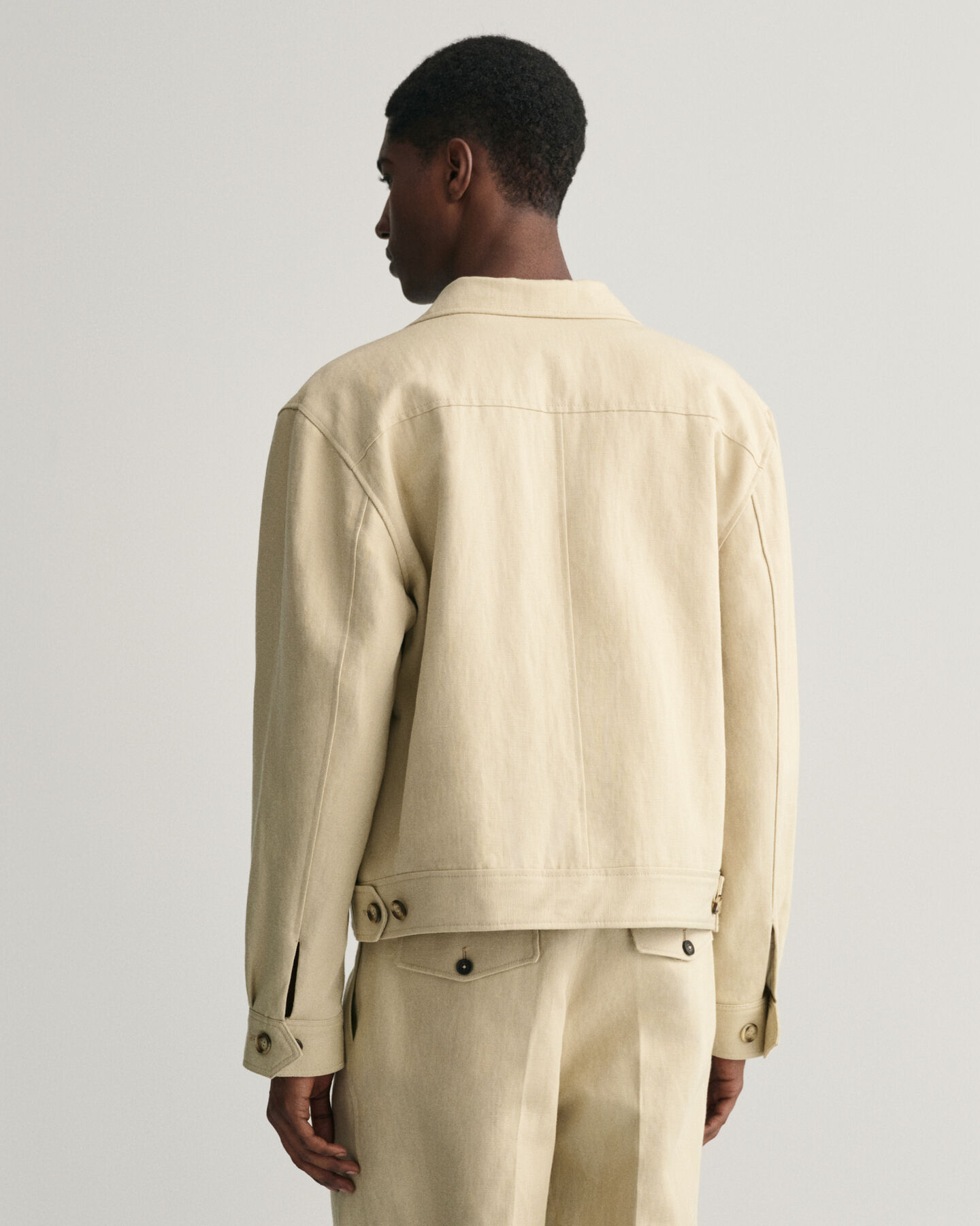 Relaxed Fit Baumwoll Leinen Anzugsakko