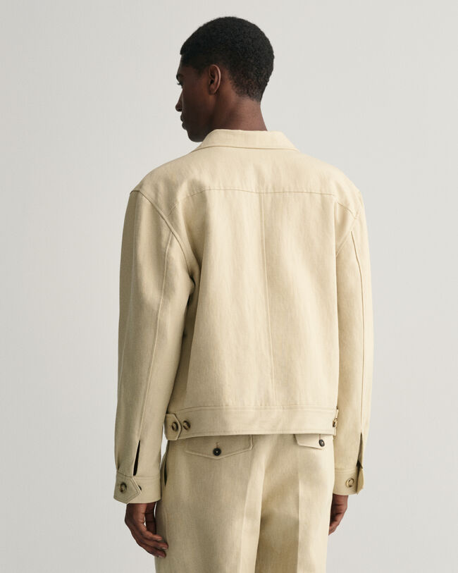 Relaxed Fit Baumwoll Leinen Anzugsakko