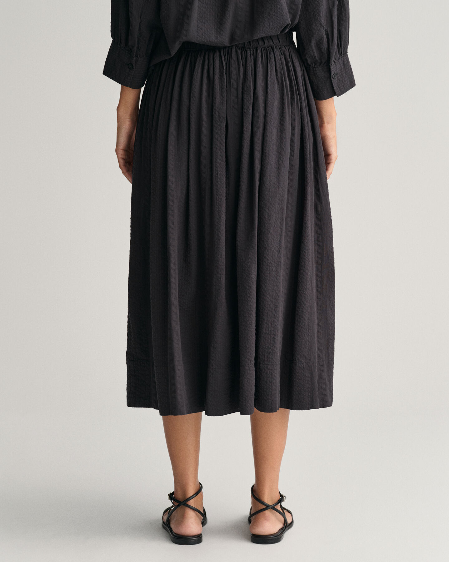 Seersucker Pull-On Rock mit Streifen