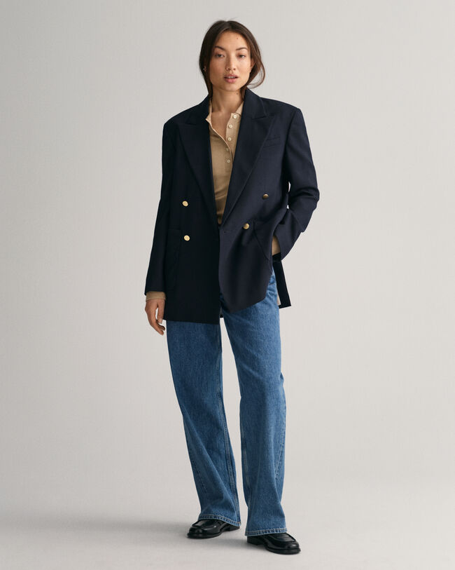 Verziertes Langarm-Poloshirt mit Kragen