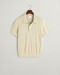 Pointelle Struktur Polopullover