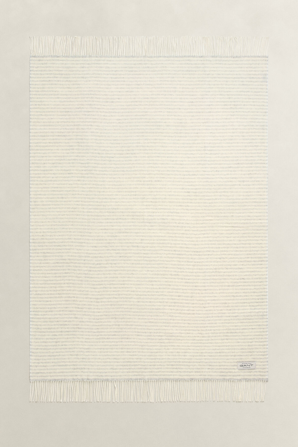Gestreifte Wolldecke — LIGHT GREY