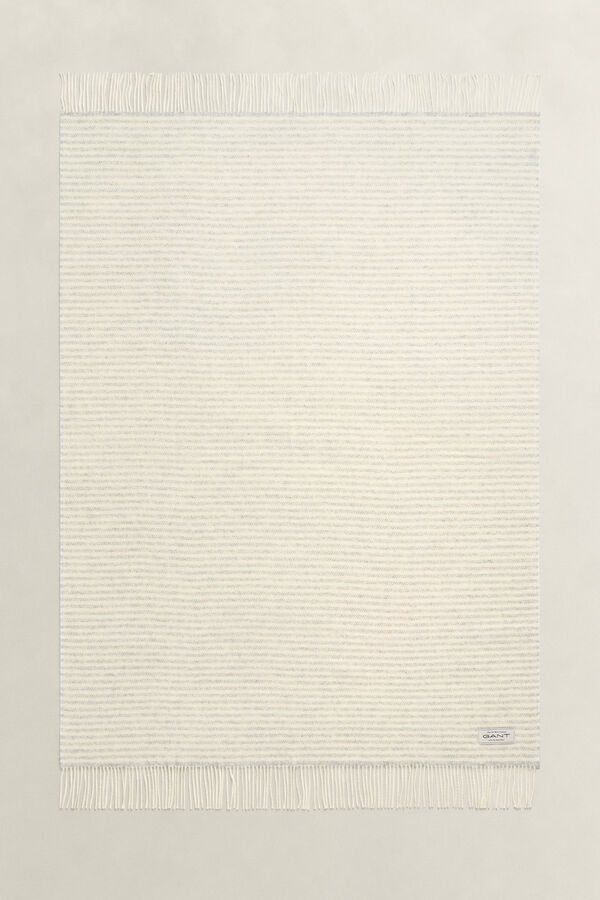 Gestreifte Wolldecke — LIGHT GREY