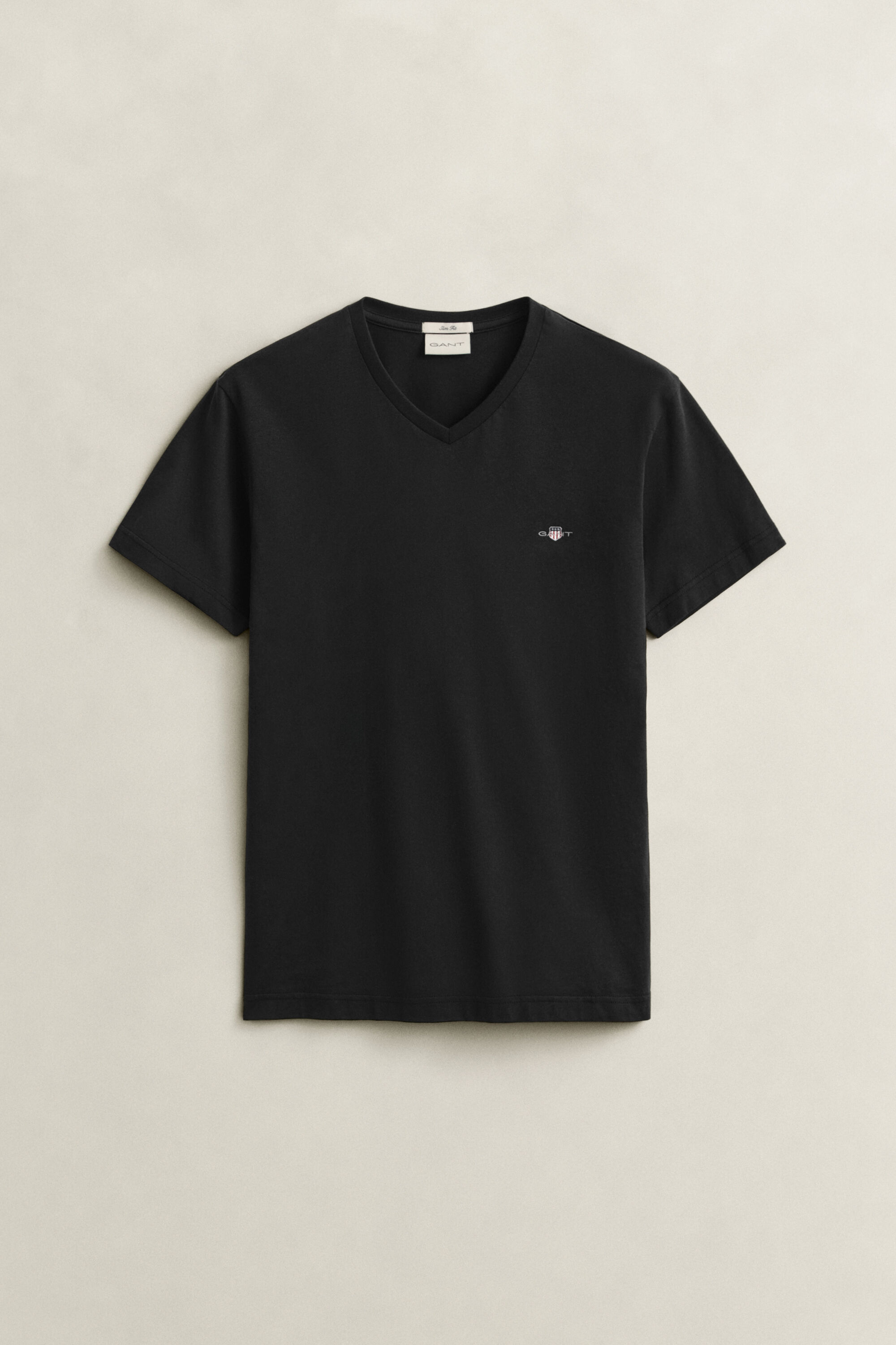 Slim Fit Shield T-Shirt mit V-Ausschnitt