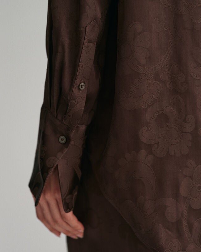 Relaxed Fit Bluse mit Jacquard-Spitzenmuster