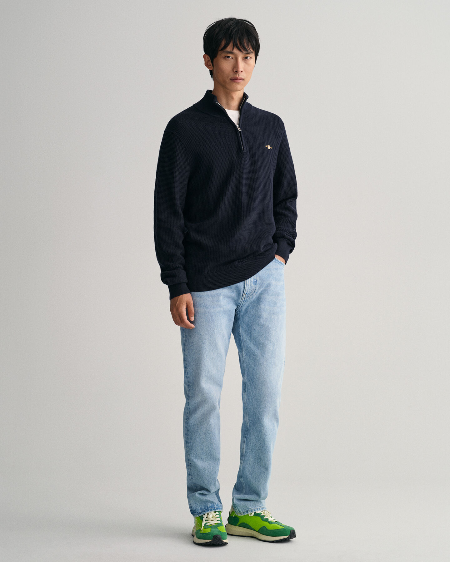 Textured Baumwoll Troyer