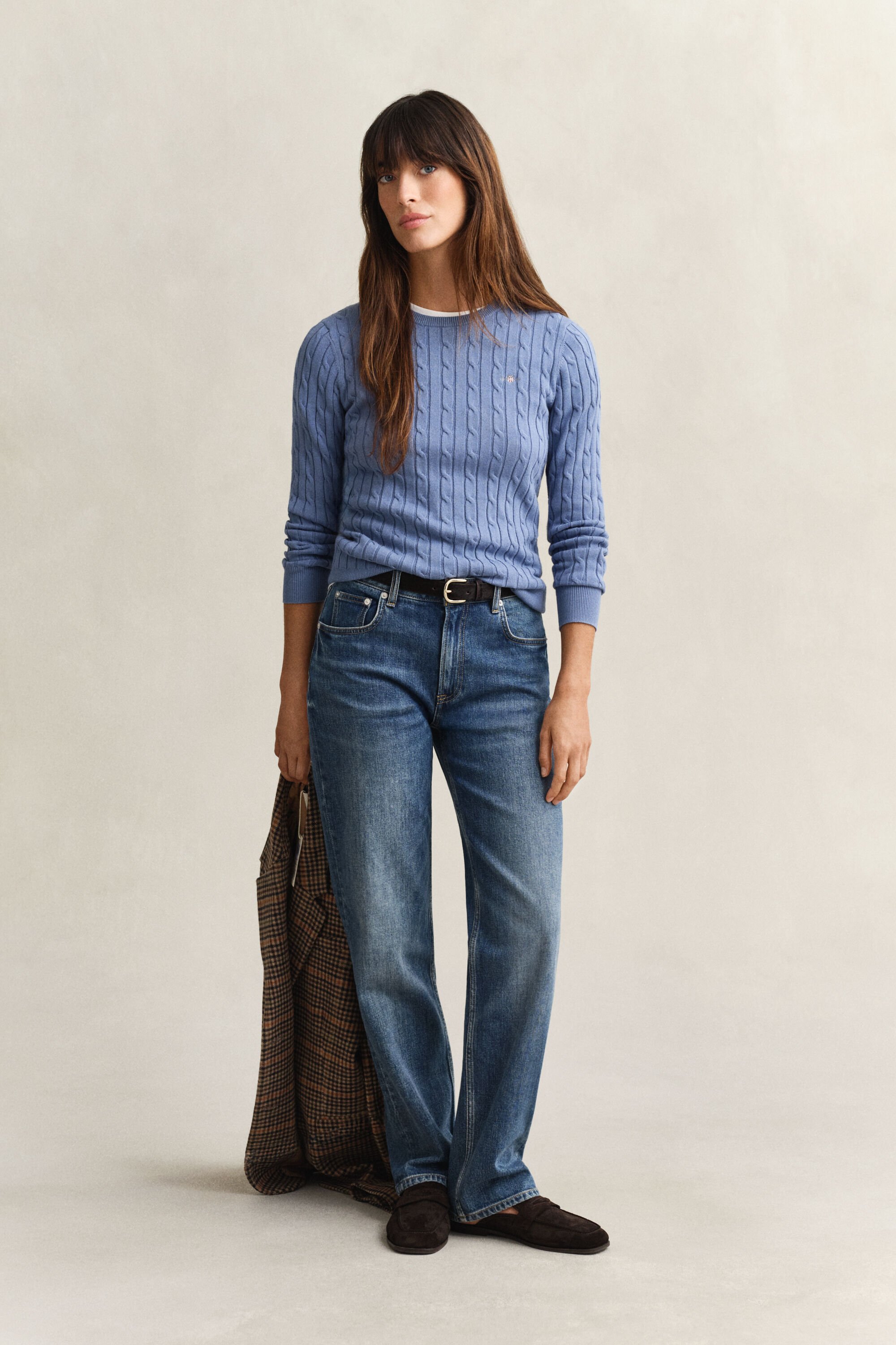 Zopfstrick Rundhalspullover