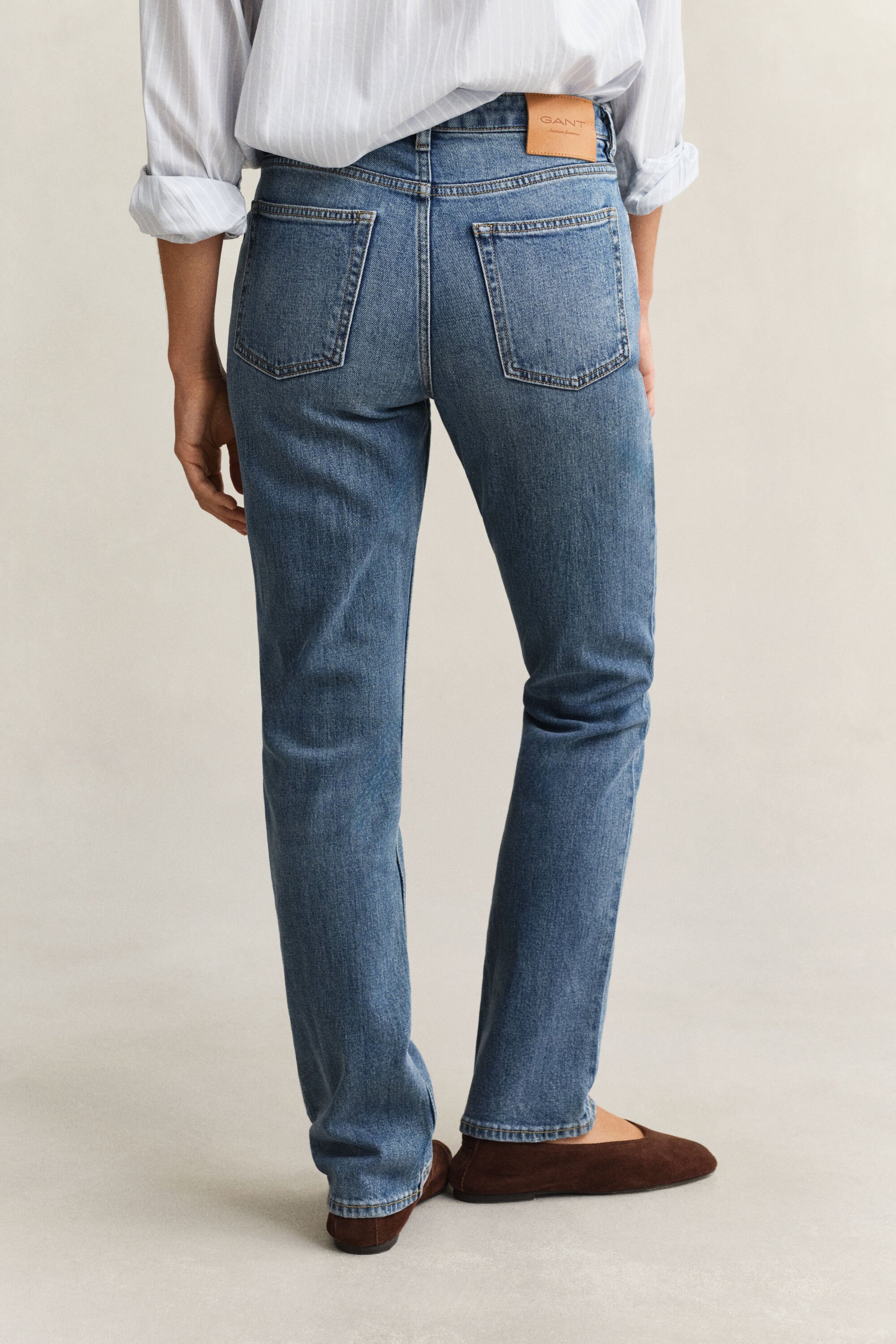 Stretch-Jeans mit geradem Bein