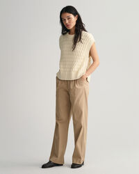 Textured Rundhals-Pullunder aus Baumwolle