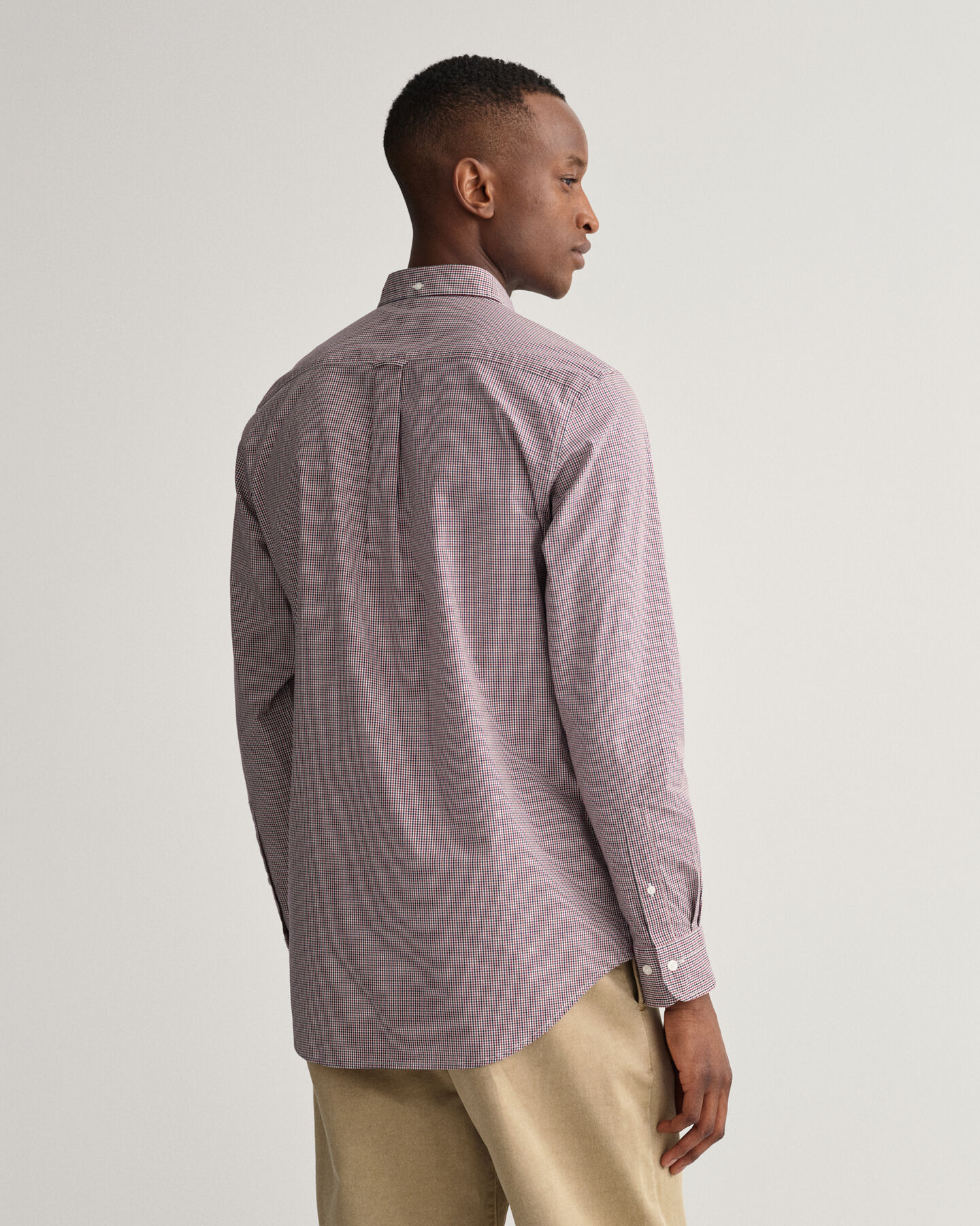 Regular Fit Popeline Hemd mit kleinem Vichy-Karo