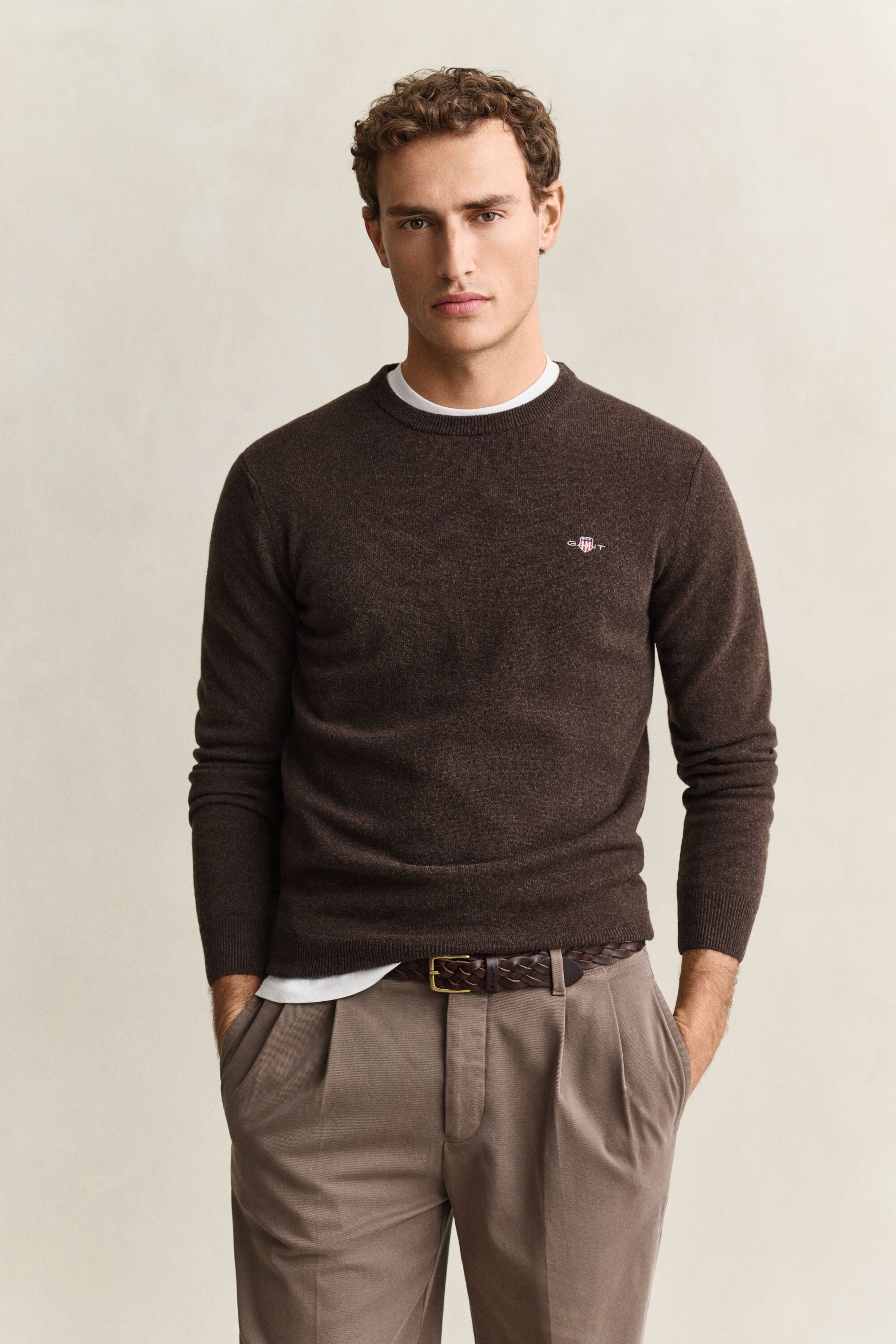 Rundhalspullover aus Lambswool