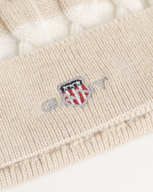 Baby Shield Beanie mit Streifen und Zopfmuster