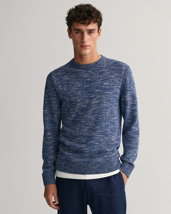 Rundhalspullover aus gedrehtem Garn