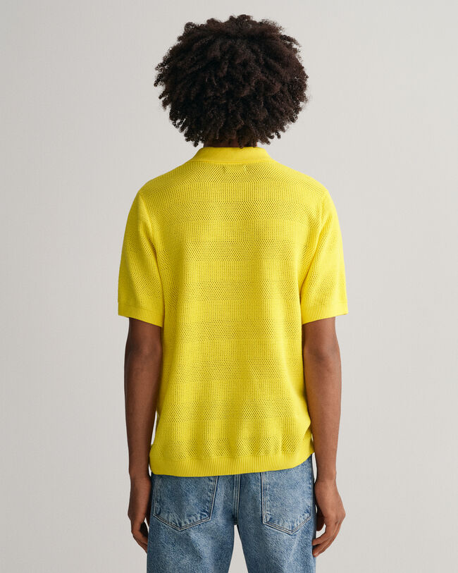 Textured Baumwoll Poloshirt