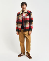 Regular Fit Chinohose aus angerauter Baumwolle